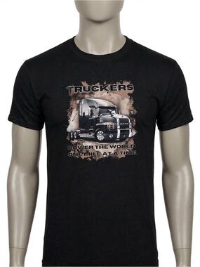 Truckers Graphic Black  Short Sleeve Crewneck T-Shirt